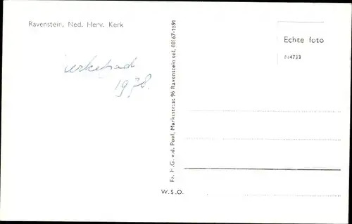 Ak Ravenstein Nordbrabant Niederlande, Ned. Herv. Kerk