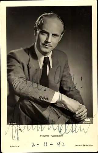 Ak Schauspieler Hans Nielsen, Portrait, Ross Verlag A 3360/1