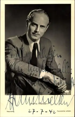 Ak Schauspieler Hans Nielsen, Portrait, Ross Verlag A 3360/1