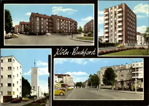 Ak Buchforst Mülheim Köln am Rhein, Teilansichten, Kirche, Wohnsiedlung