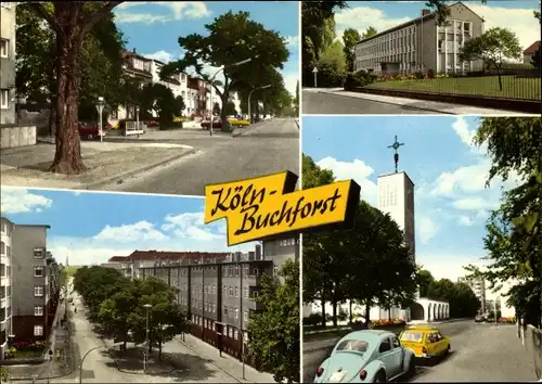 Ak Buchforst Mülheim Köln am Rhein, Teilansichten, Kirche, Wohnsiedlung
