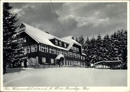 Ak Braunlage im Oberharz, Haus Weidmannsheil, Winteransicht