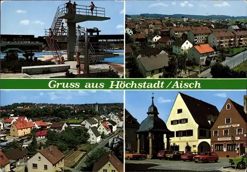 Ak Höchstadt an der Aisch, Freibad, Ortsansicht