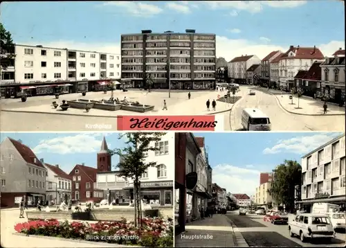 Ak Heiligenhaus in Nordrhein Westfalen, Kirchplatz, Hauptstraße, Kirche, Bus