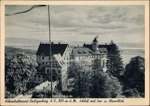 Ak Heiligenberg in Baden, Schloß mit See und Alpenblick