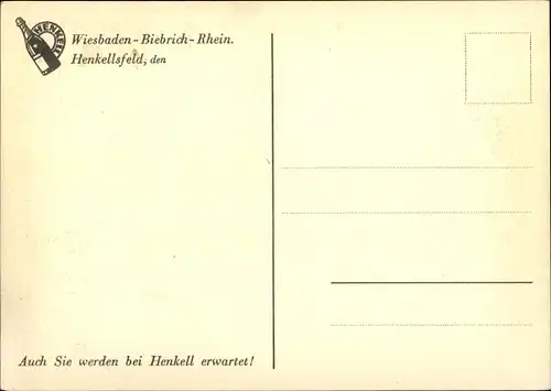 Ak Biebrich am Rhein Wiesbaden, Sektkellerei Henkell und Co, Hauptfront vor der Wiesbadener Allee