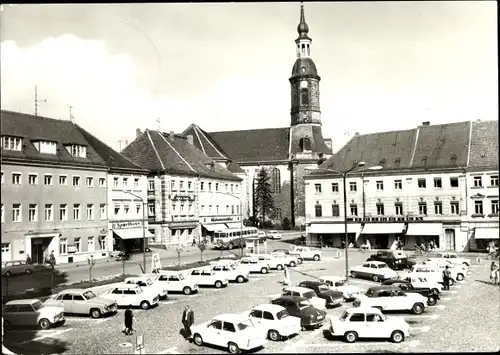 Ak Großenhain in Sachsen, Karl Marx Platz, Autos