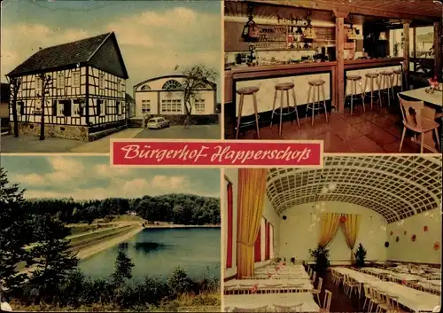 Ak Happerschoss Happerschoß Hennef an der Sieg, Gaststätte Bürgerhof, Saal, Hauptstraße 78