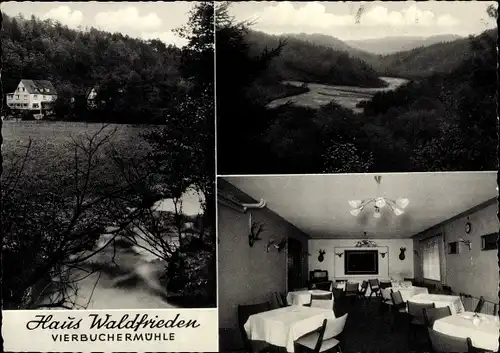 Ak Vierbuchermühle Waldbröl im Oberbergischen Land, Haus Waldfrieden, Panorama