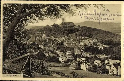 Ak Königstein im Taunus, Ortsansicht, Burgruine