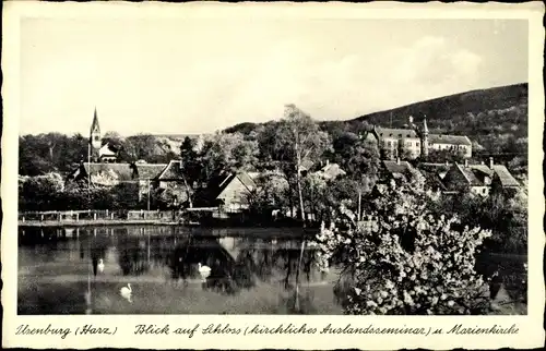 Ak Ilsenburg am Nordharz, Blick auf Schloss und Marienkirche