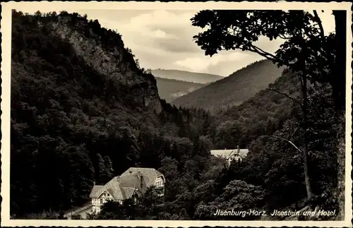 Ak Ilsenburg am Nordharz, Ilsestein und Hotel