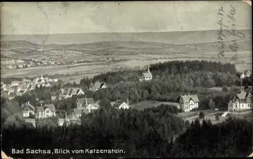 Ak Bad Sachsa im Harz, Gesamtansicht, Blick vom Katzenstein