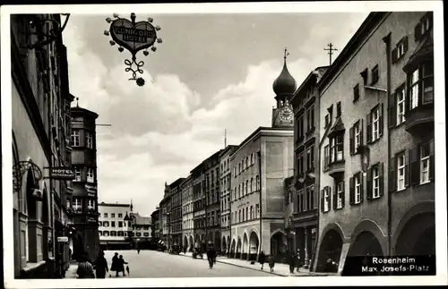 Ak Rosenheim, Blick auf den Max Josefs Platz, Hotel