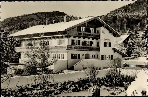Ak Bad Wiessee in Oberbayern, Haus Krull, Winteransicht