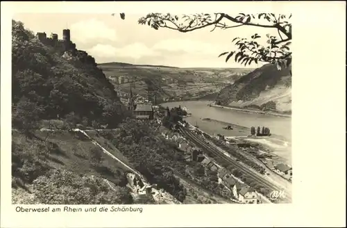 Ak Oberwesel am Rhein, Schönburg, Kirche