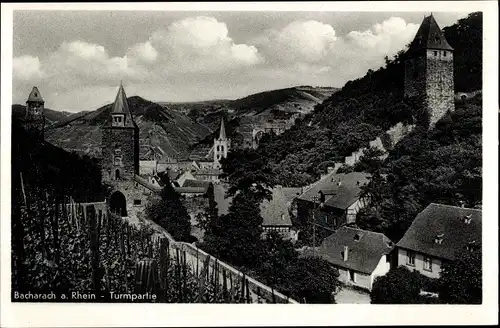 Ak Bacharach am Rhein, Turmpartie