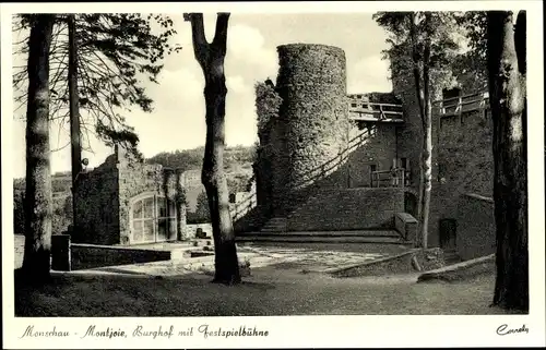 Ak Monschau Montjoie in der Eifel, Burghof mit Festspielbühne