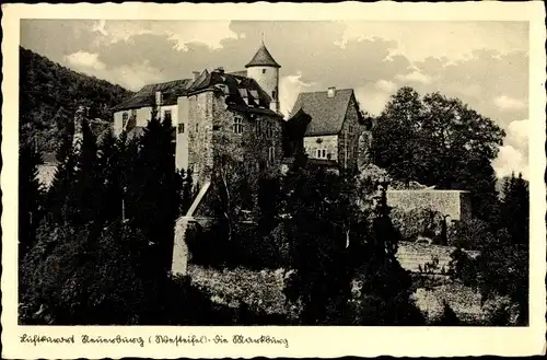 Ak Neuerburg in der Eifel,  Blick auf die Burg, Hotel zur Stadt Neuerburg