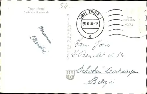 Ak Trier an der Mosel, Partie am Hauptmarkt