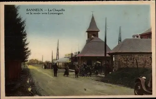 Ak Banneux Liège Lüttich Wallonien, La Chapelle et la route vers Louveigne