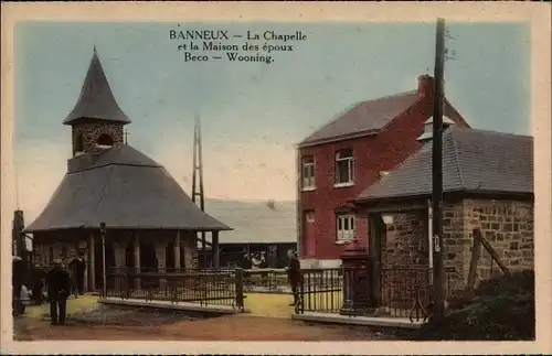 Ak Banneux Liège Lüttich Wallonien, La Chapelle et la Maison des epoux Beco- Wooning