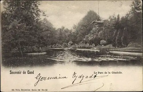 Ak Gand Gent Ostflandern, Le Parc de la Citadelle