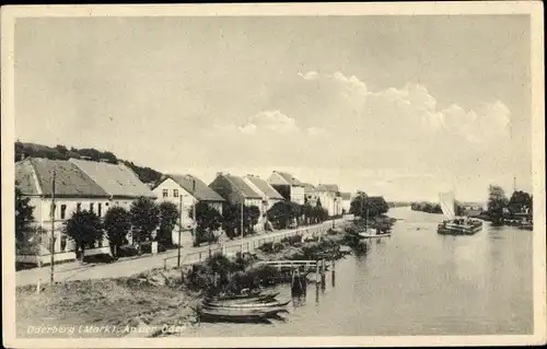 Ak Oderberg in der Mark, Partie an der Oder, Häuser