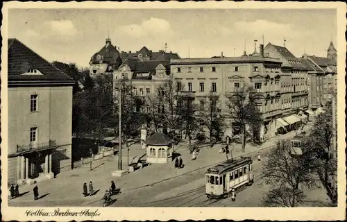 Ak Cottbus Brandenburg, Berliner Straße, Straßenbahn Richtung Madlow