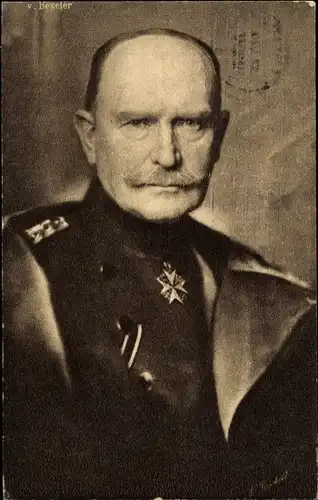 Ak Heerführer Hans Hartwig von Beseler in Uniform, Wohlfahrts Karte