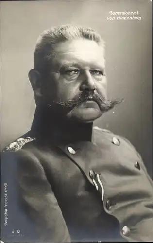 Ak Generaloberst von Hindenburg, Portrait