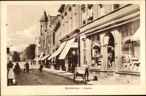 Ak Assen Drenthe Niederlande, Marktstraat