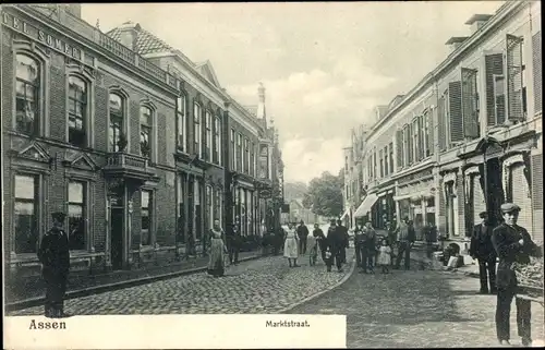 Ak Assen Drenthe Niederlande, Marktstraat