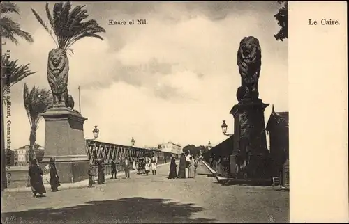 Ak Cairo Kairo Ägypten, Entree du Pont de Kasr-el-Nil