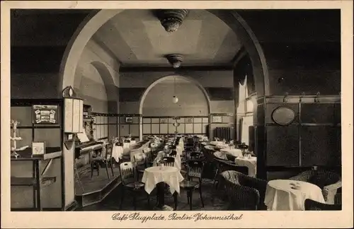 Ak Berlin Treptow Johannisthal, Cafe Flugplatz, Sternplatz 11, Innenansicht