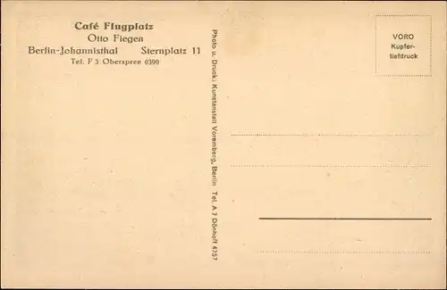 Ak Berlin Treptow Johannisthal, Cafe Flugplatz, Sternplatz 11, Innenansicht
