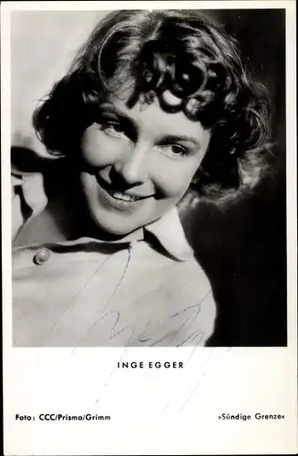 Ak Schauspielerin Inge Egger, Portrait, Autogramm
