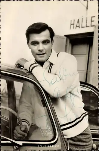 Ak Schauspieler und Skirennfahrer Toni Sailer, Portrait, Der schwarze Blitz