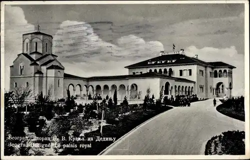Ak Belgrad Serbien, Dedigné, Königlicher Palast
