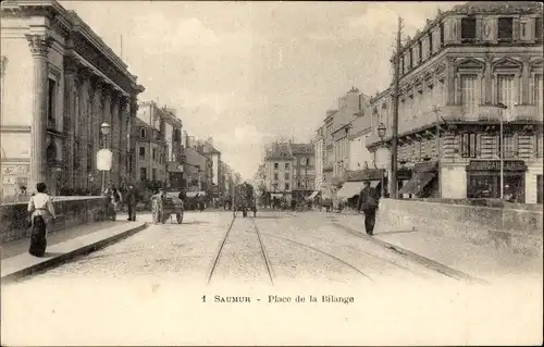 Ak Saumur Maine et Loire, Place de la Bilange