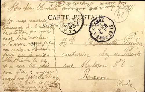 Ak Balbigny Loire, Carrefour des Quatre Routes, Café des Arts