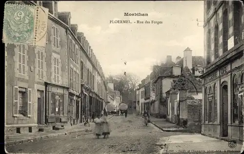 Ak Ploermel Morbihan, Rue des Forges
