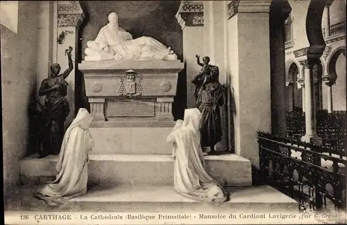 Ak Carthage Karthago Tunesien, La Cathedrale, Basilique Primatiale, Mausolee du Cardinal Lavigerie