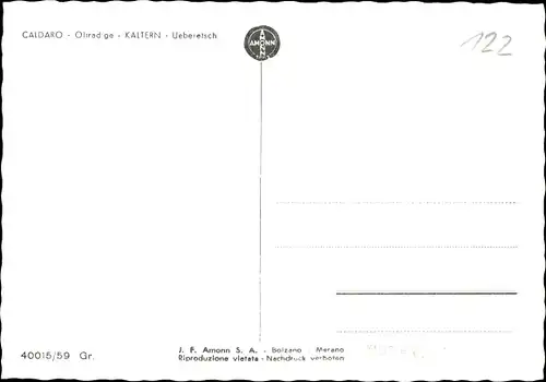 Ak Kaltern an der Weinstraße Caldaro sulla Strada del Vino Südtirol, Ueberetsch