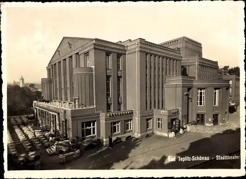 Ak Teplice Šanov Teplitz Schönau Region Aussig, Stadttheater