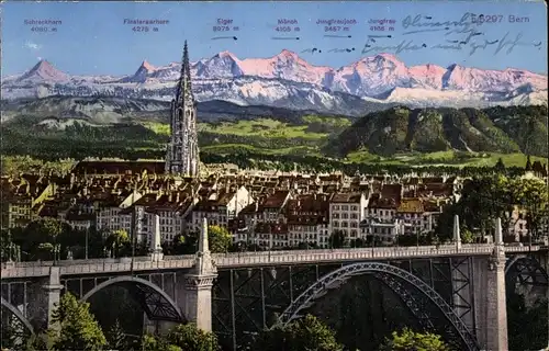 Ak Kanton Bern, Eiger, Mönch, Jungfrau, Panorama, Viadukt