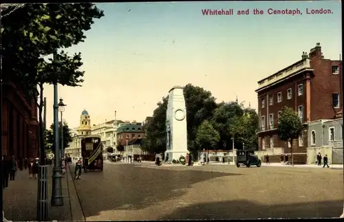 Ak London City England, Whitehall and the Cenotaph