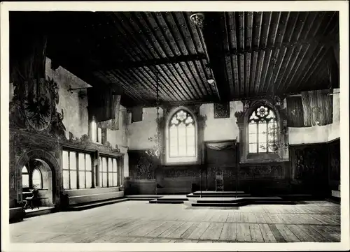 Ak Regensburg an der Donau Oberpfalz, Rathaus, Großer Saal mit Balkendecke