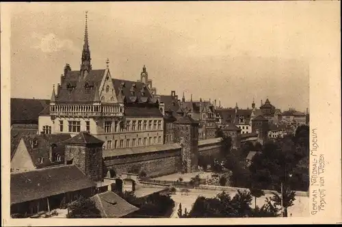 Ak Nürnberg in Mittelfranken, Germanisches Nationalmuseum, Außenansicht von Westen