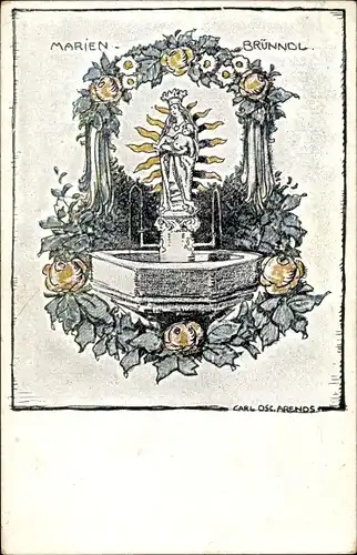 Künstler Ak Arends, Carl Osc., Marienbrünndl, Spende für Säuglings- und Kleinkinderschutz Bayern